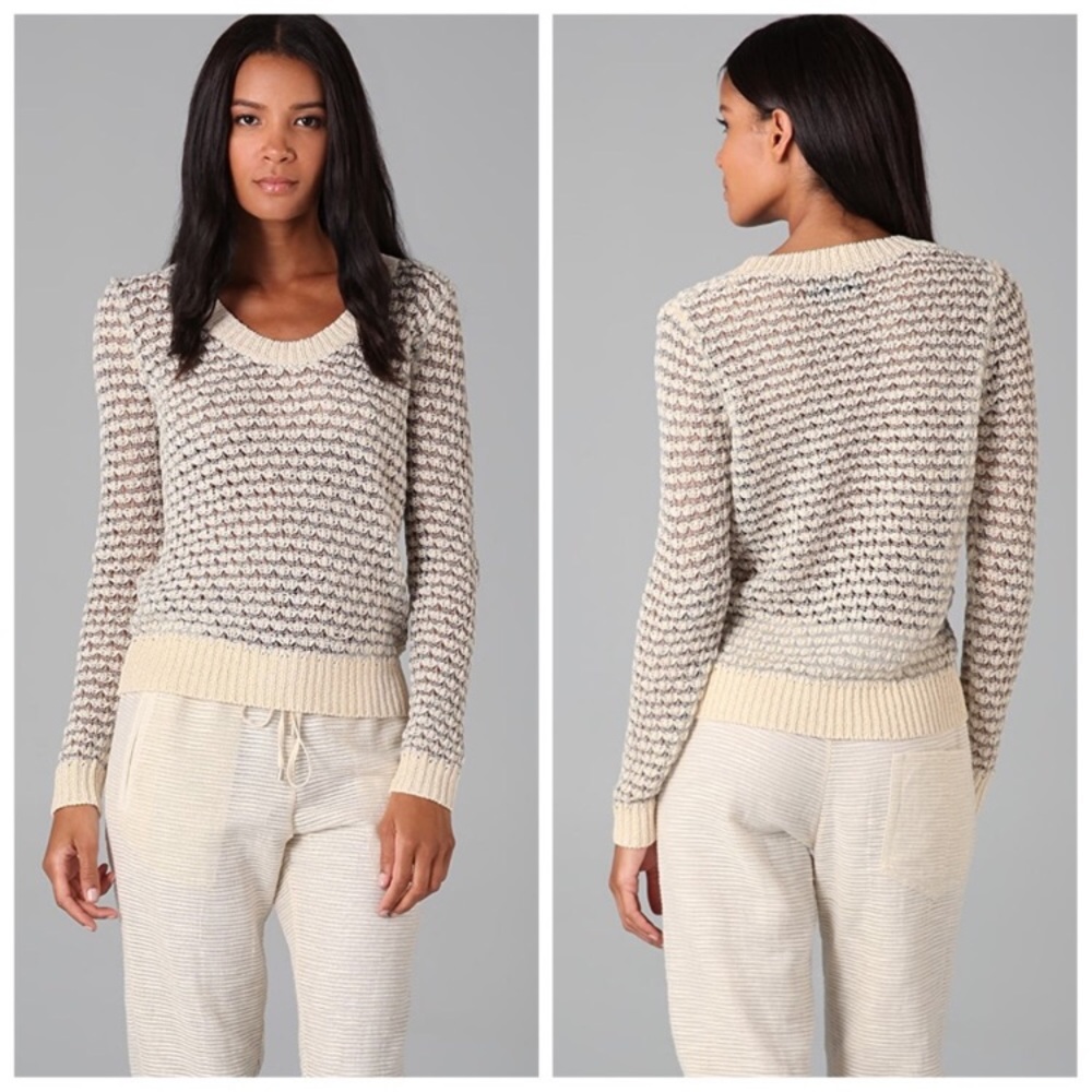 Rag & Bone Exeter Crew Neck Open Knit Sweater Large